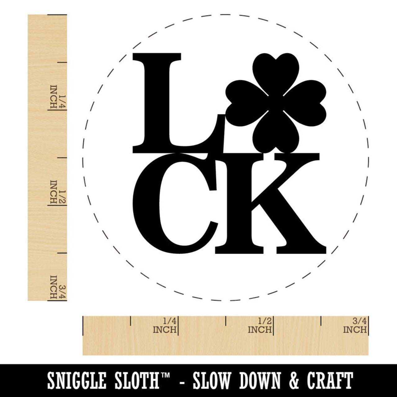 Luck Irish Clover Lucky Word St Patrick's Day Self-Inking Rubber Stamp for Stamping Crafting Planners